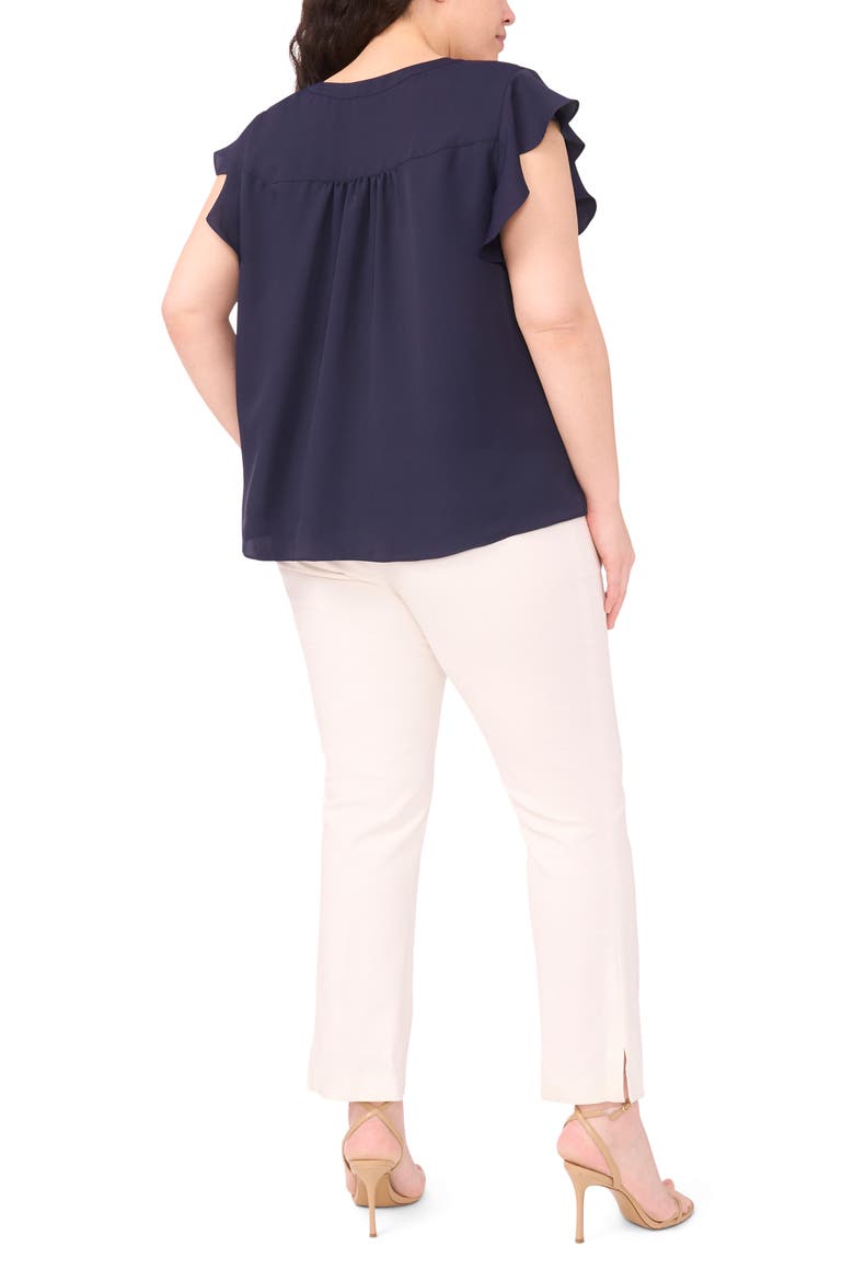 Flutter Sleeve Top, Alternate, color, BARITONE BLUE