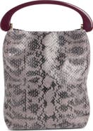 Dries Van Noten Micro Snakeskin Print Leather Handbag