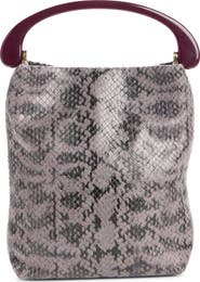 Dries Van Noten Micro Snakeskin Print Leather Handbag