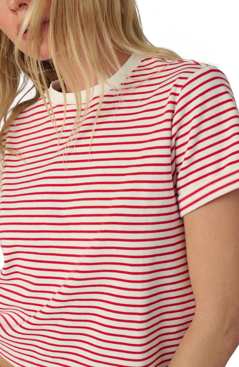 Joe's The Boxy Crop T-Shirt, Alternate, color, White/ Cherry Red Stripe