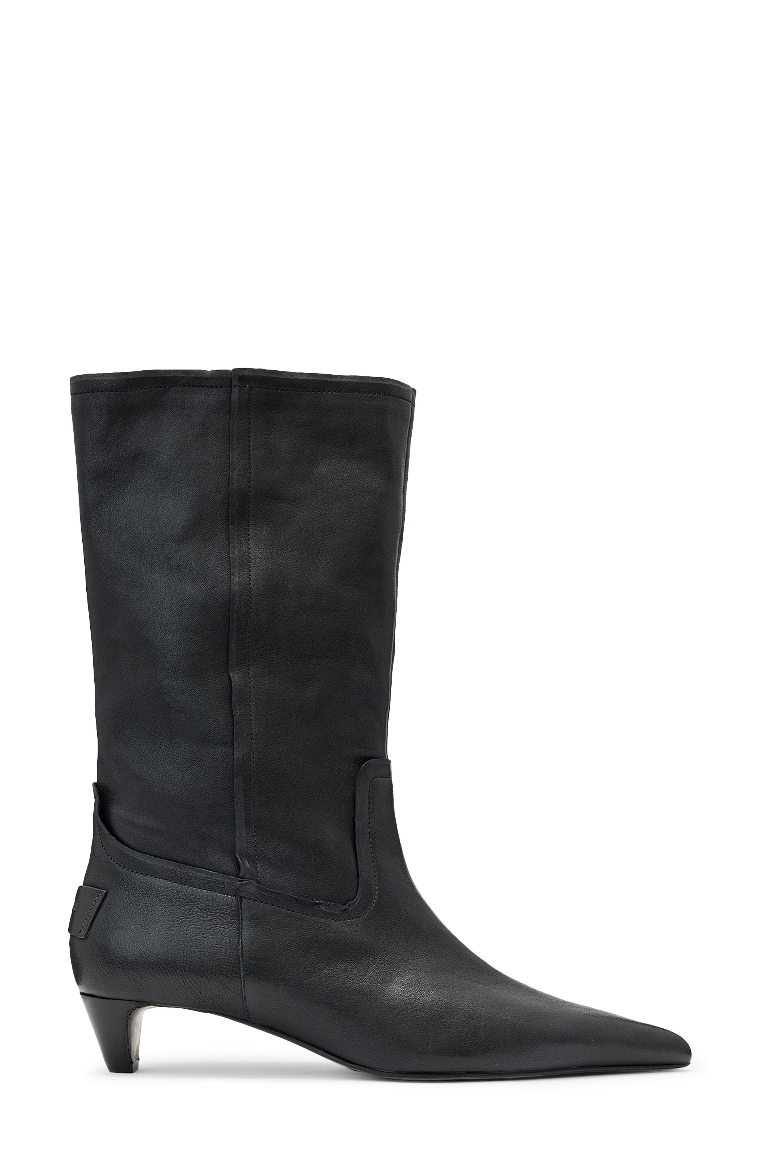 Veda Leather Boot, Alternate, color, BLACK