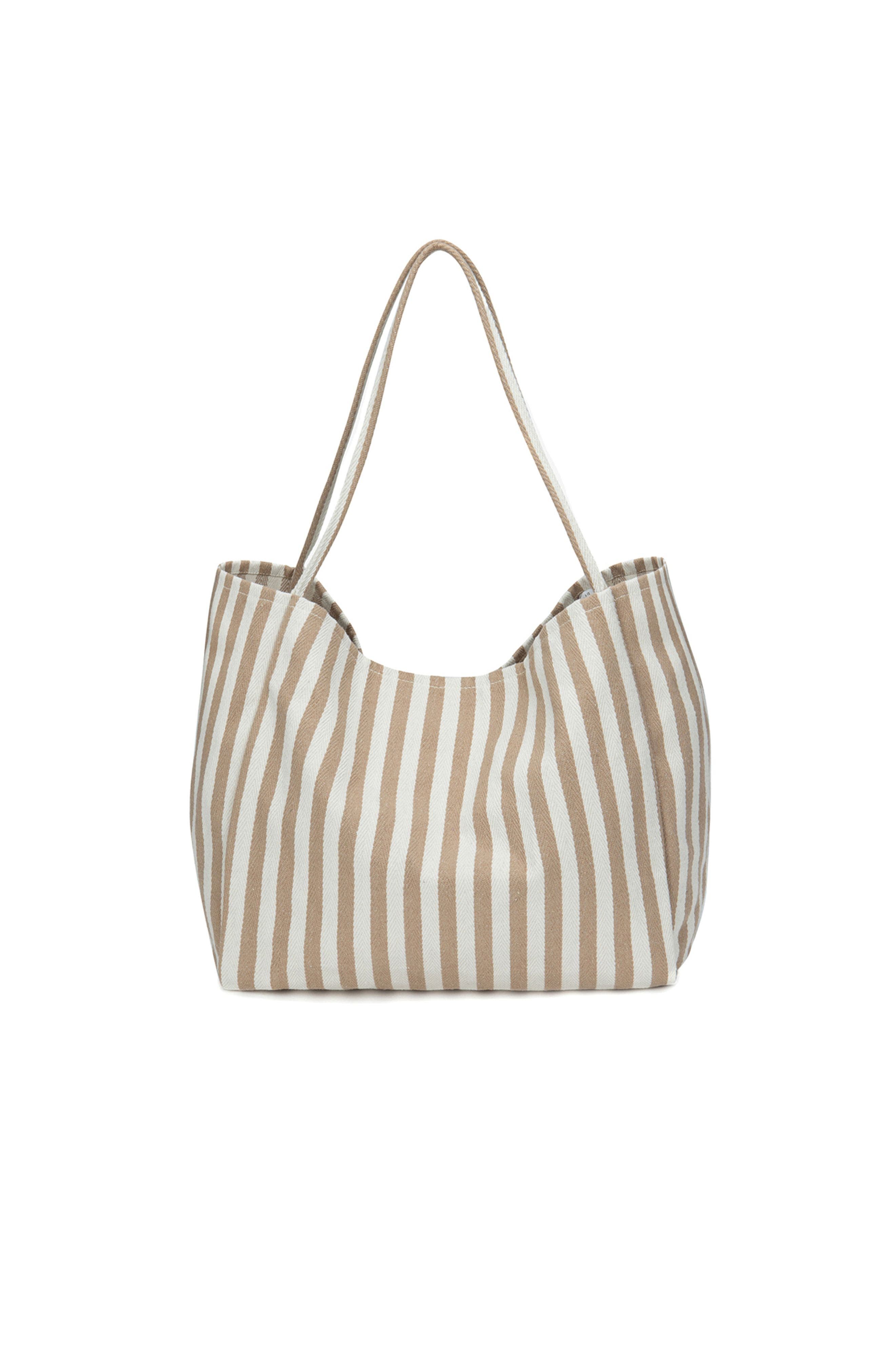 Sabs Stripe Beach Tote, Main, color, Beige