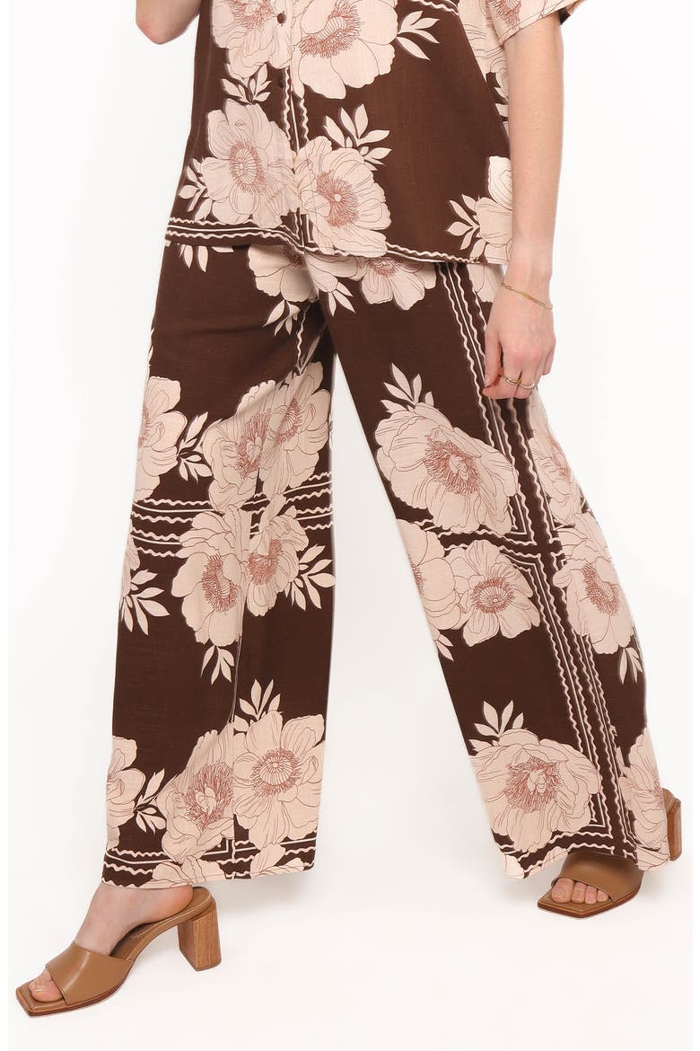 Bernadine Wide Leg Pants, Alternate, color, BROWN FLORAL