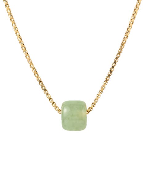 Beetle Green bead jade necklace