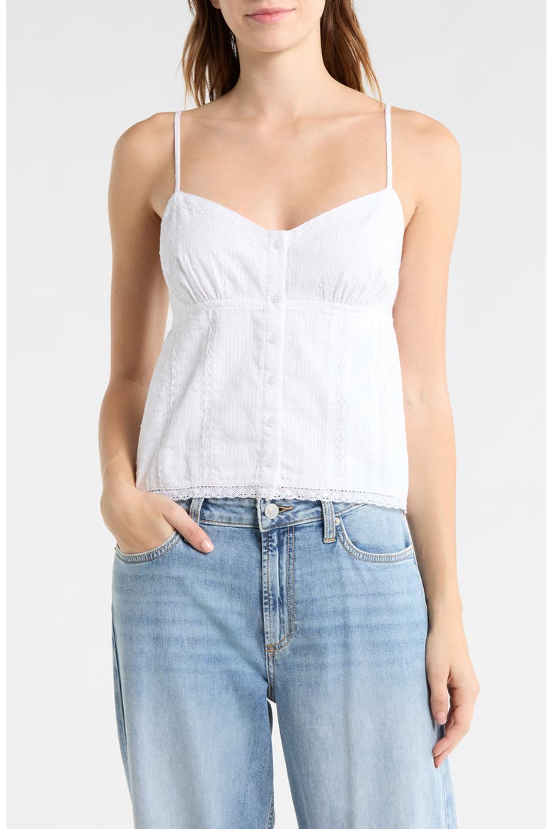 Button Front Baby Doll Tank Top, Main, color, WHITE