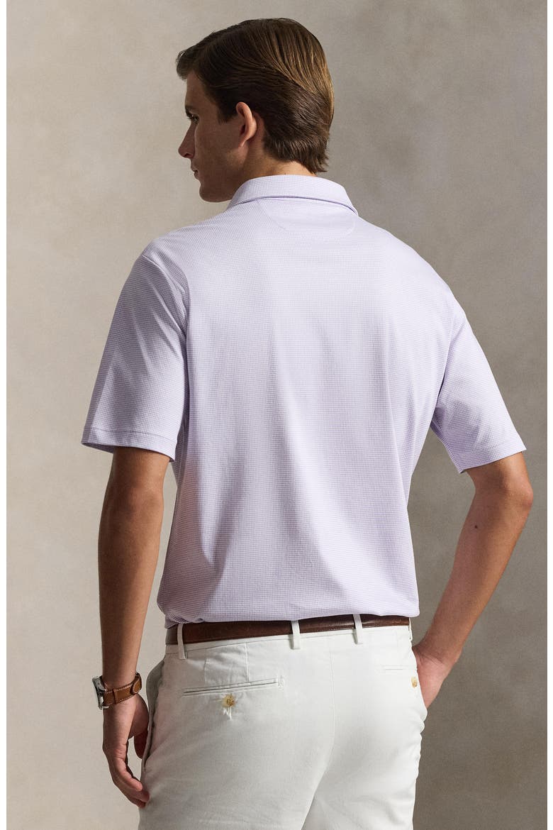 Classic Fit Houndstooth Cotton Polo, Alternate, color, HOUNDSTOOTH/ POWDER PURPLE