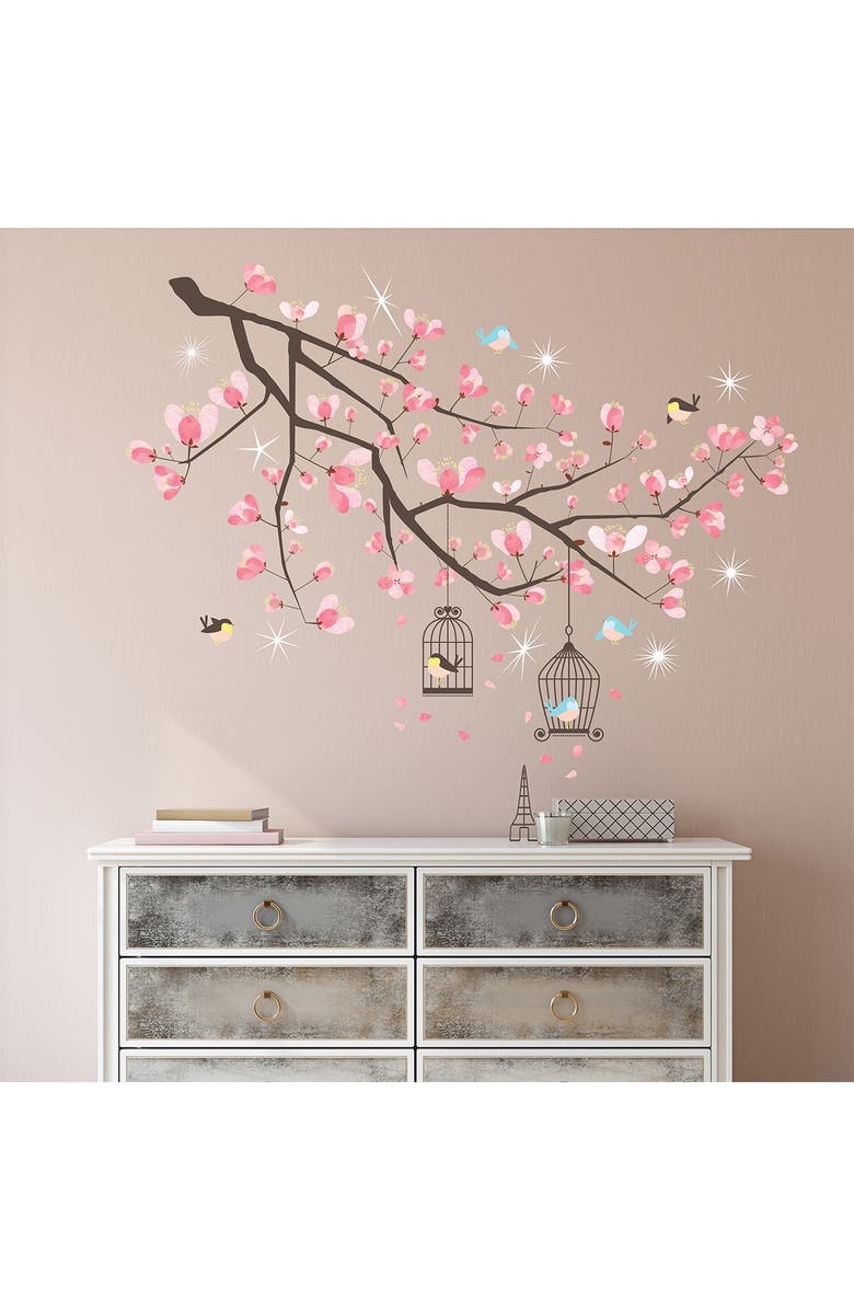 WALPLUS Crystal Cherry Blossom Tree Wall Sticker, Main, color,