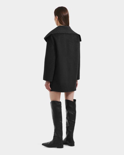 Rudsak Lucia Textured Wool Wrap Mid-length Coat In Black