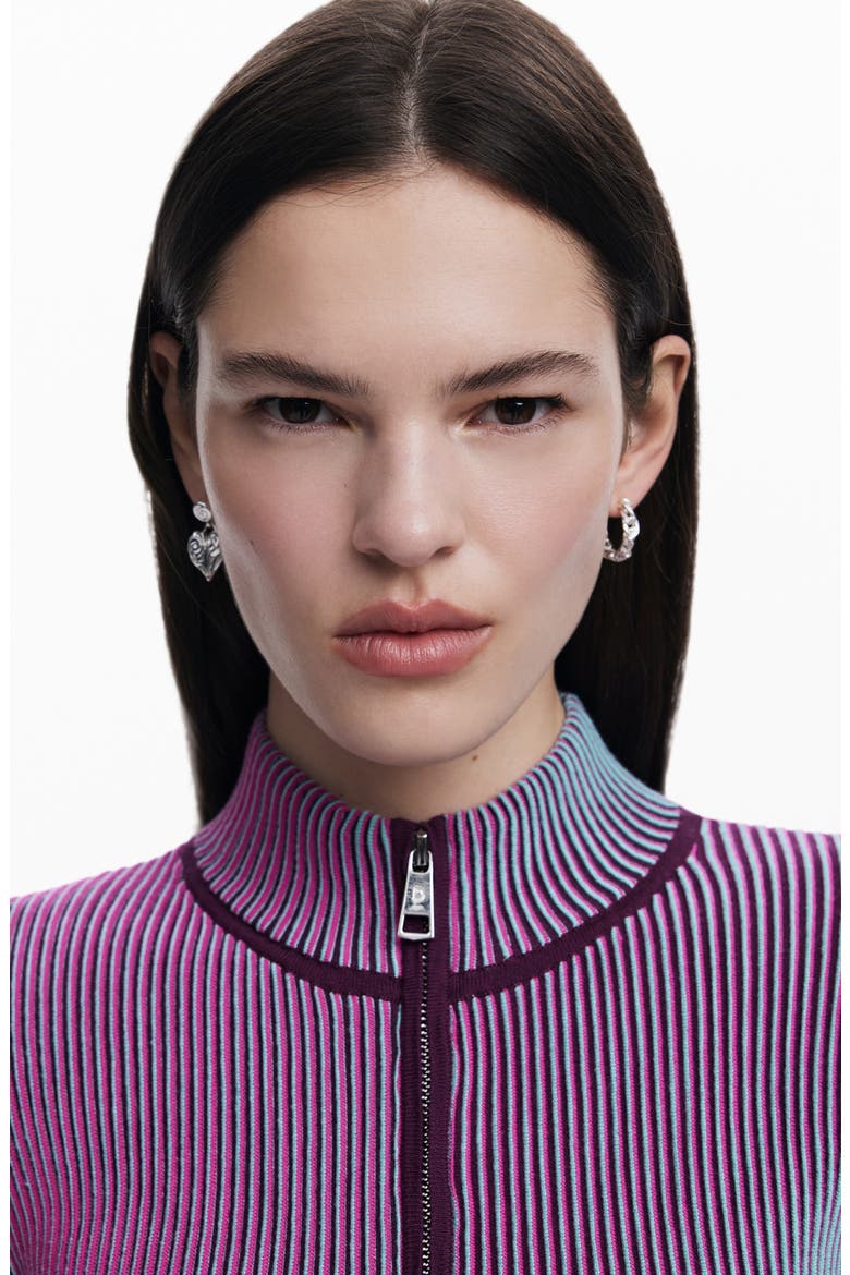 Front Zip Rib Jacket, Alternate, color, PURPLE