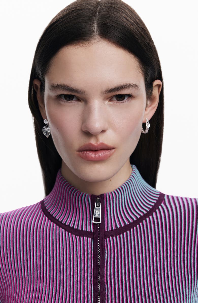 Desigual Front Zip Rib Jacket, Alternate, color, 