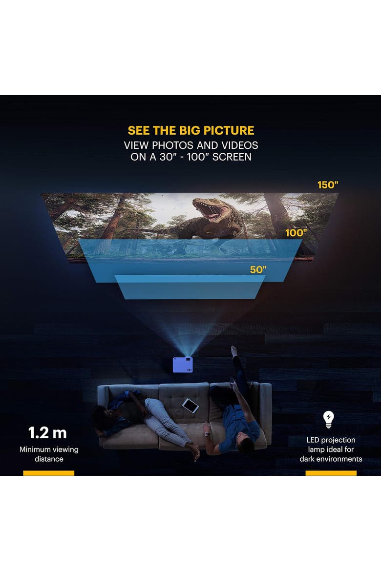 FLIK X7 Home Projector, Alternate, color, White