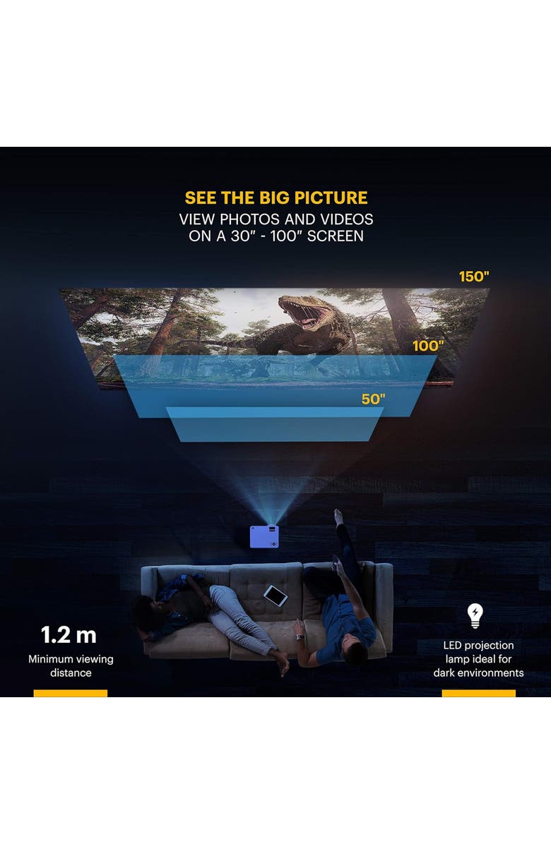 Kodak FLIK X7 Home Projector, Alternate, color, White