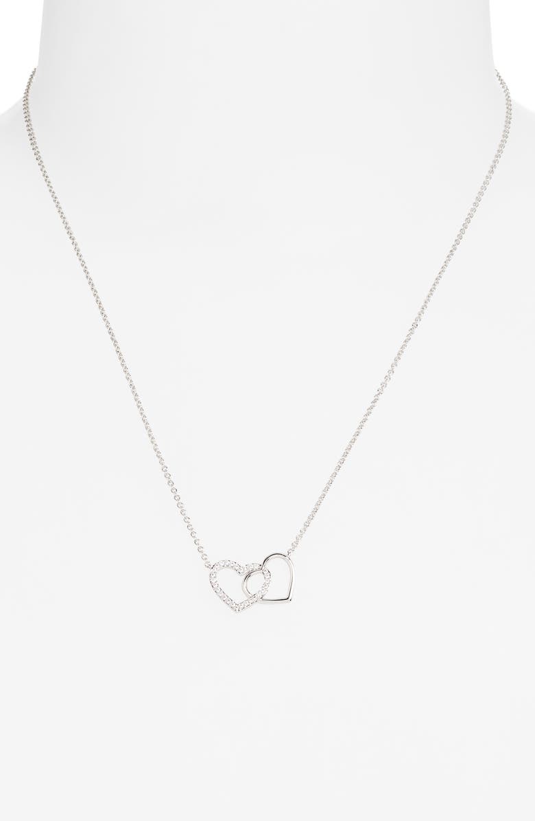 Nadri Sweethearts Pendant Necklace, Alternate, color, Rhodium