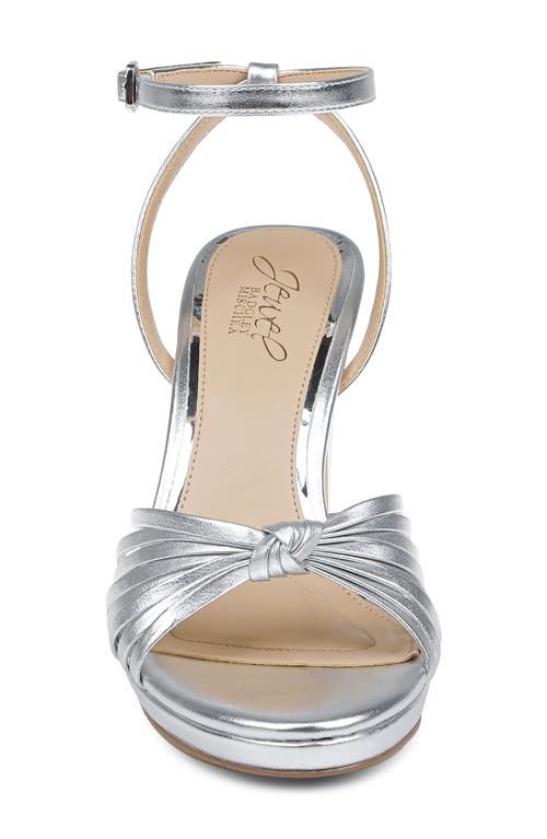 Jewel Badgley Mischka Skylar Ankle Strap Sandal In Silver Metallic