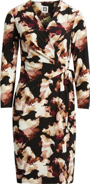 Anne Klein Abstract Print Wrap Dress