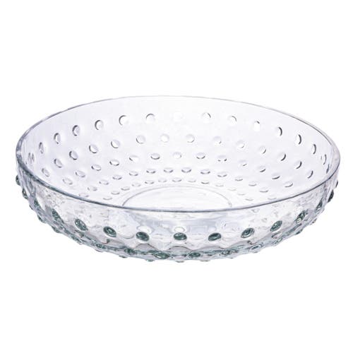 Storied Home Round Glass Hobnail Low Bowl In Transparent