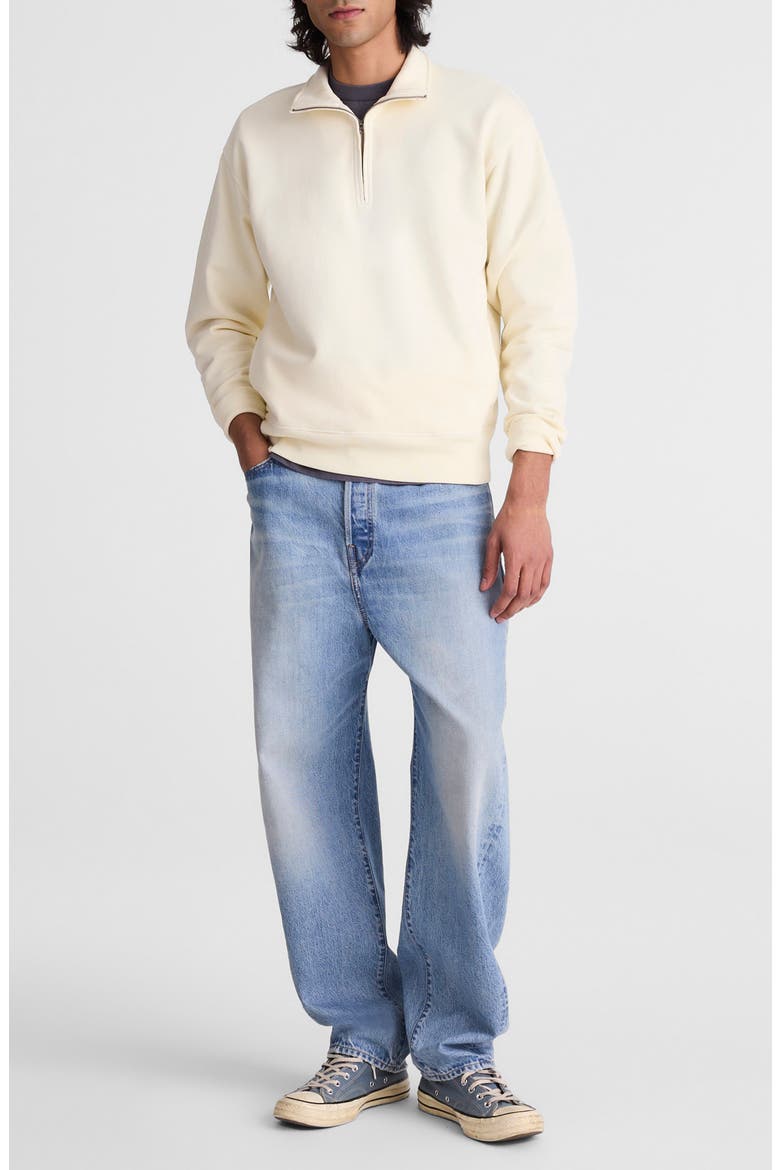 Quarter Zip Loopback Terry Sweatshirt, Alternate, color, VINTAGE CANVAS