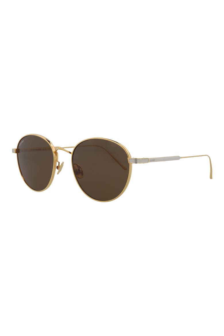 Special Edition 53mm Round Sunglasses, Alternate, color, GOLD GOLD BROWN
