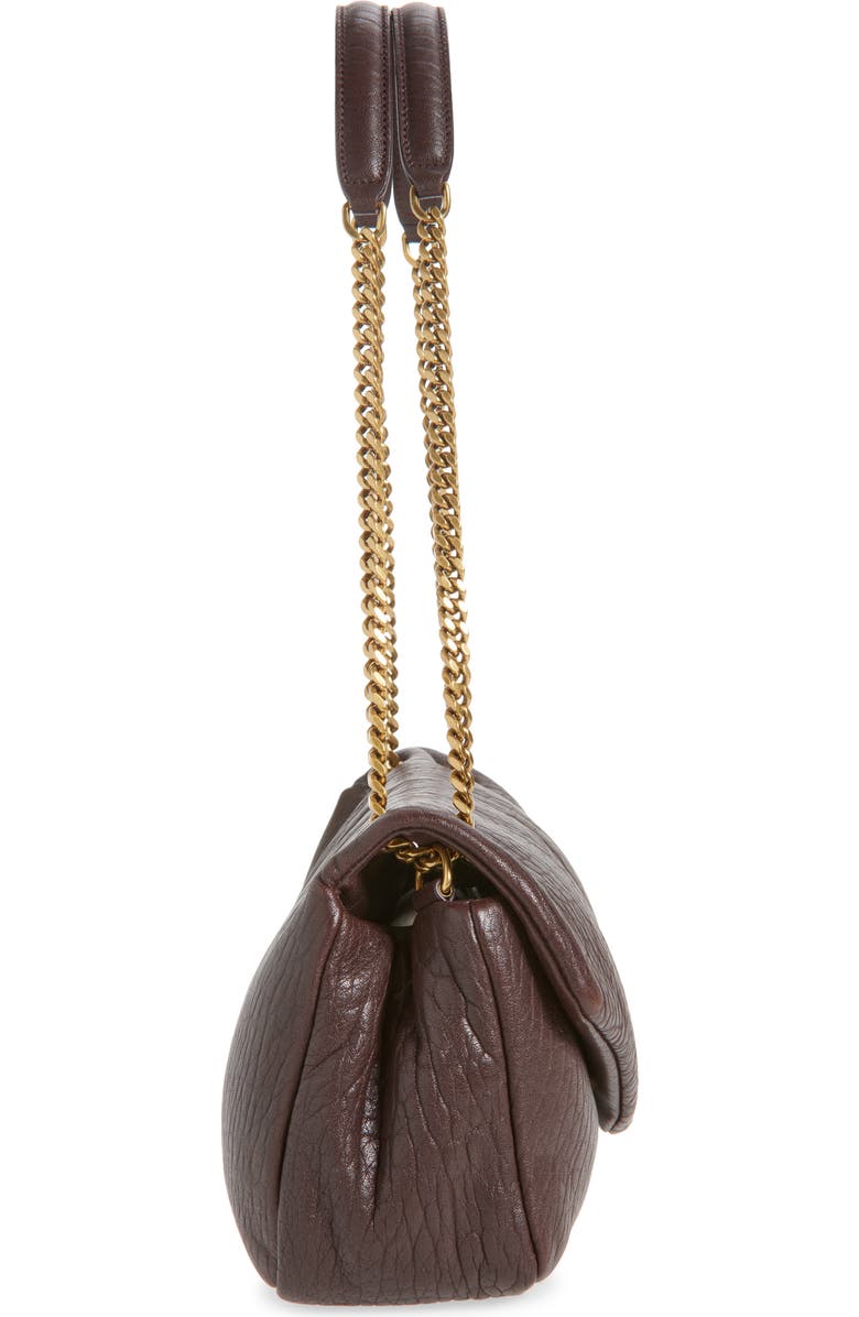 Saint Laurent Medium Calypso Leather Shoulder Bag, Alternate, color, Raisin