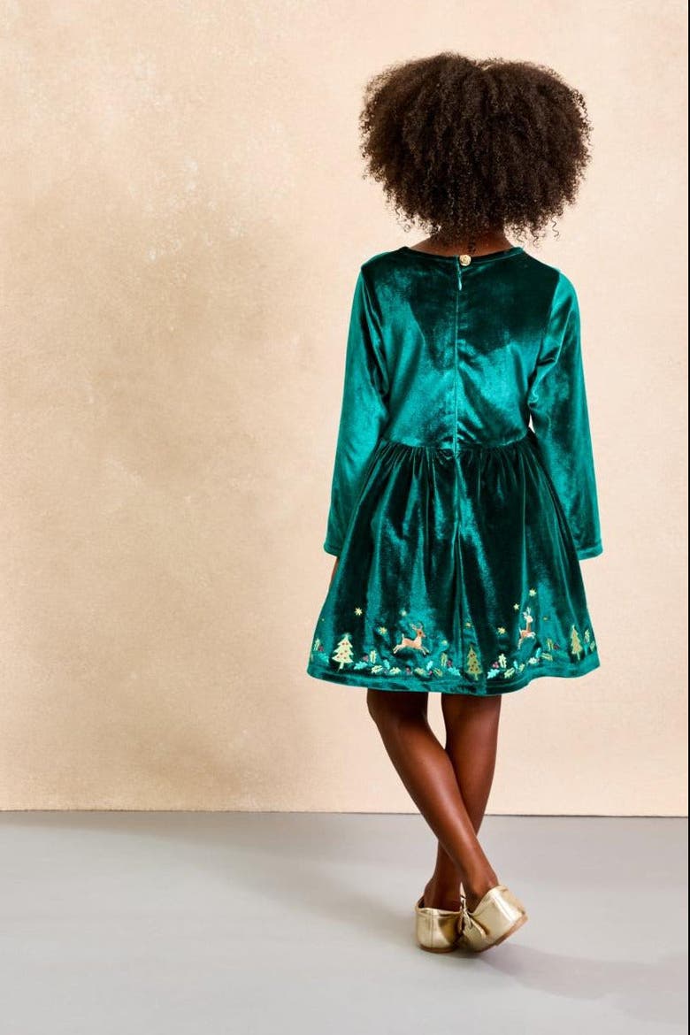 Holiday Dress for Girls, Alternate, color, Green