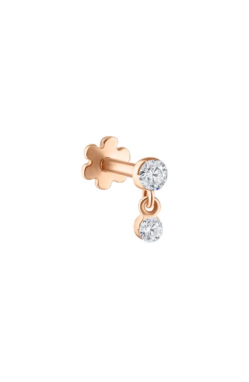 MARIA TASH MARIA TASH INVISIBLE SET DIAMOND DANGLE STUD EARRING 