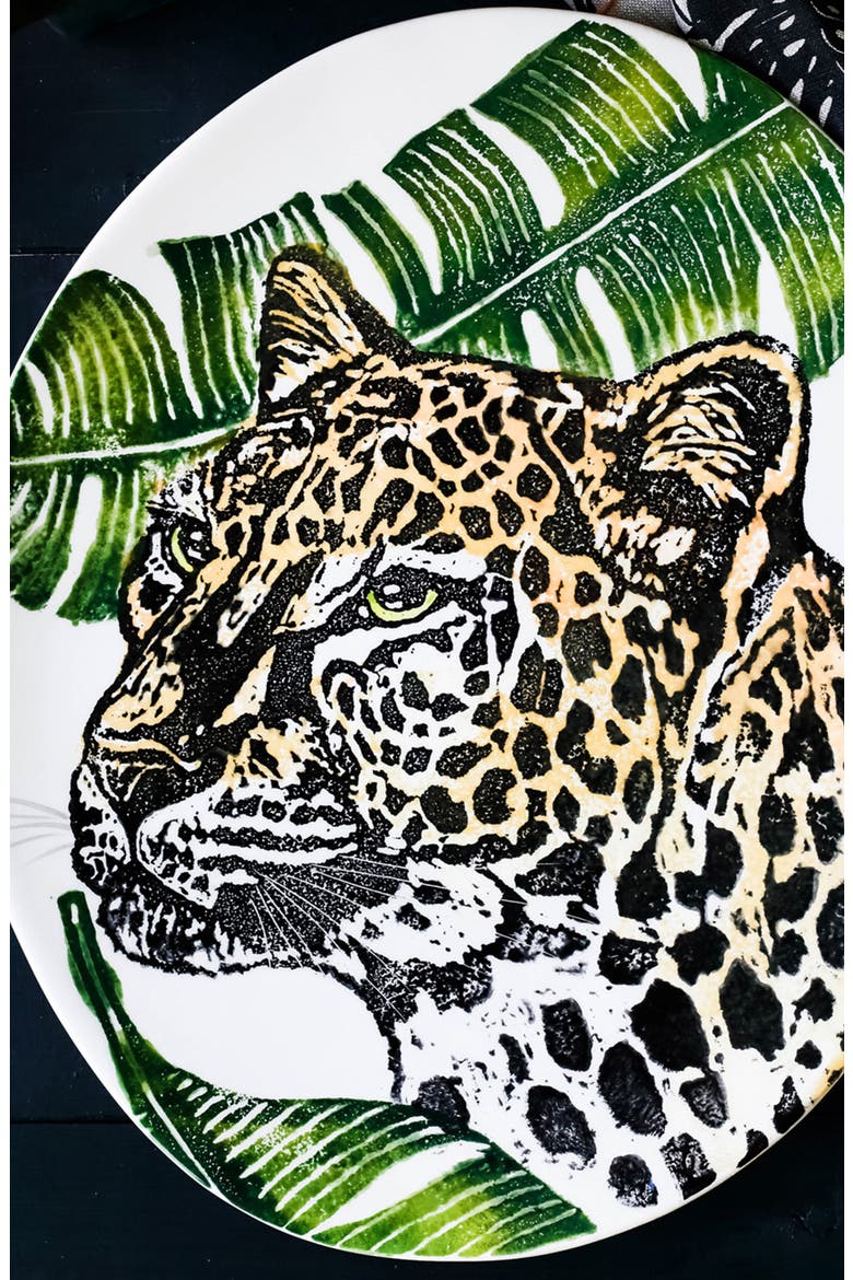 Into the Jungle Cheetah Oval Platter, Alternate, color, HANDPAINTED