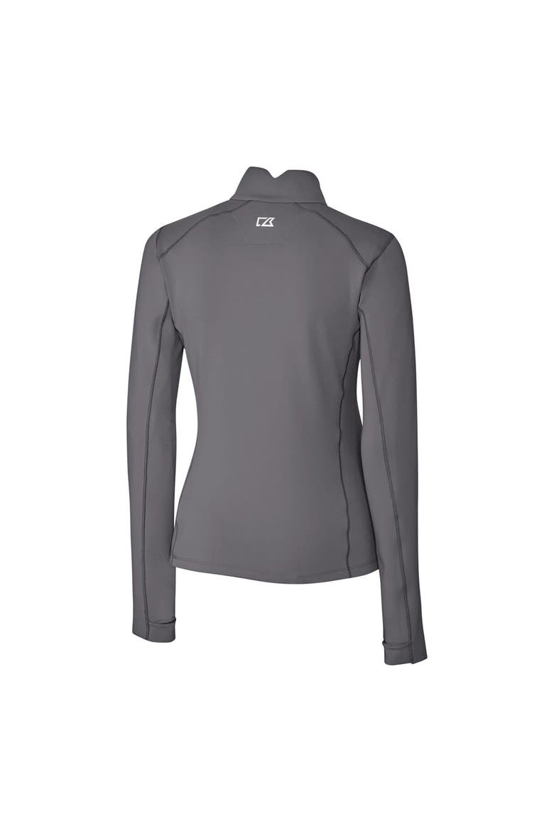 Women's Cutter & Buck Gray Citadel Bulldogs Vault DryTec Traverse Stretch Quarter-Zip Top, Alternate, color, Gray