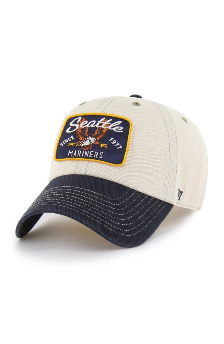 '47 Men's '47  Natural/Navy Seattle Mariners Keepsake Collection Clean Up Adjustable Hat, Alternate, color, Natural
