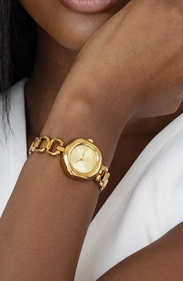 Ettika Open Circle Bracelet Watch, Alternate, color, Gold