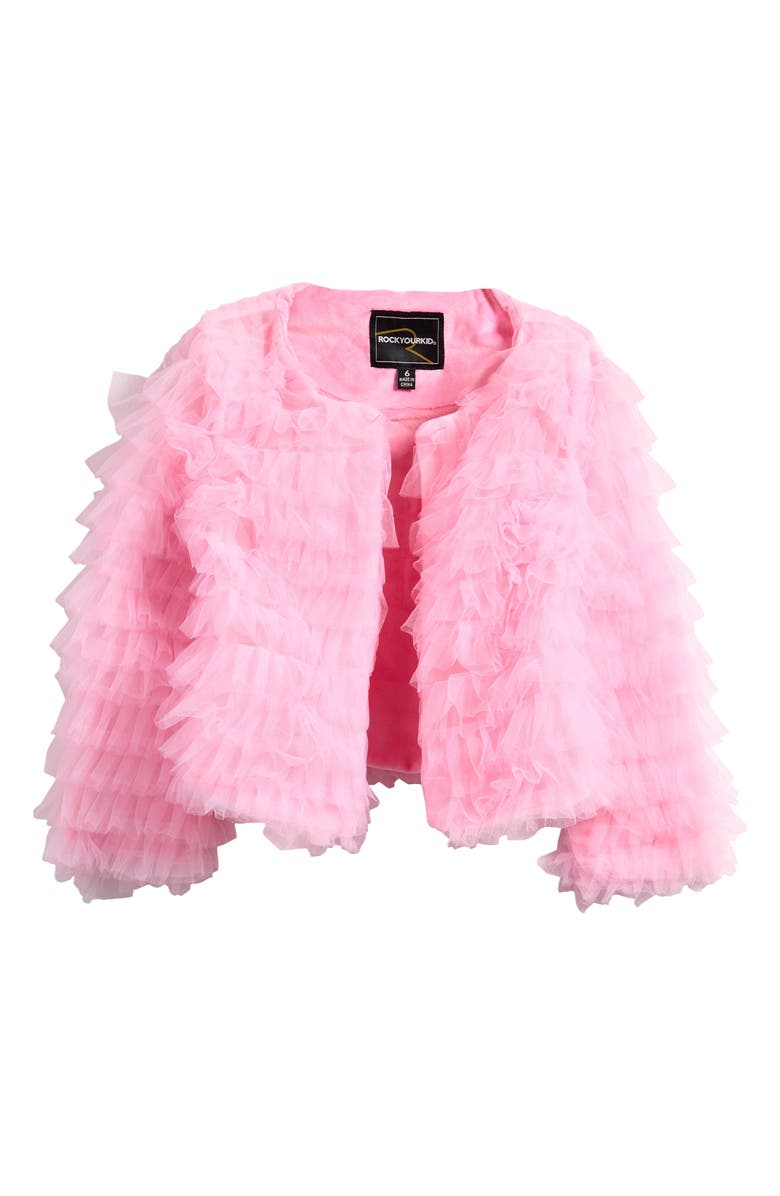 Rock Your Baby Kids' Ruffle Tulle Jacket, Main, color,