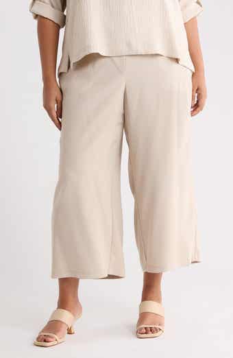 Brushed Twill Crop Wide Leg Pants
