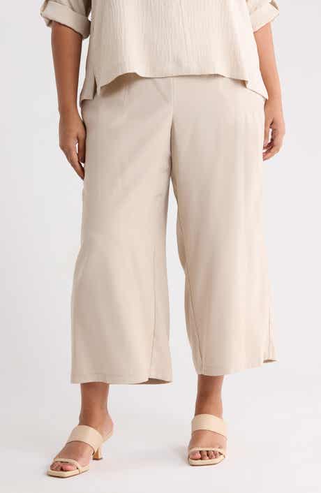 Brushed Twill Crop Wide Leg Pants