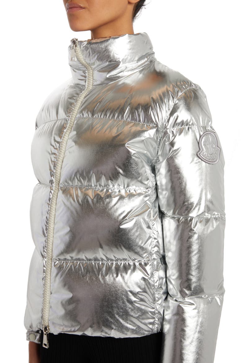 Meuse Laminated Nylon Down Jacket, Alternate, color, SILVER