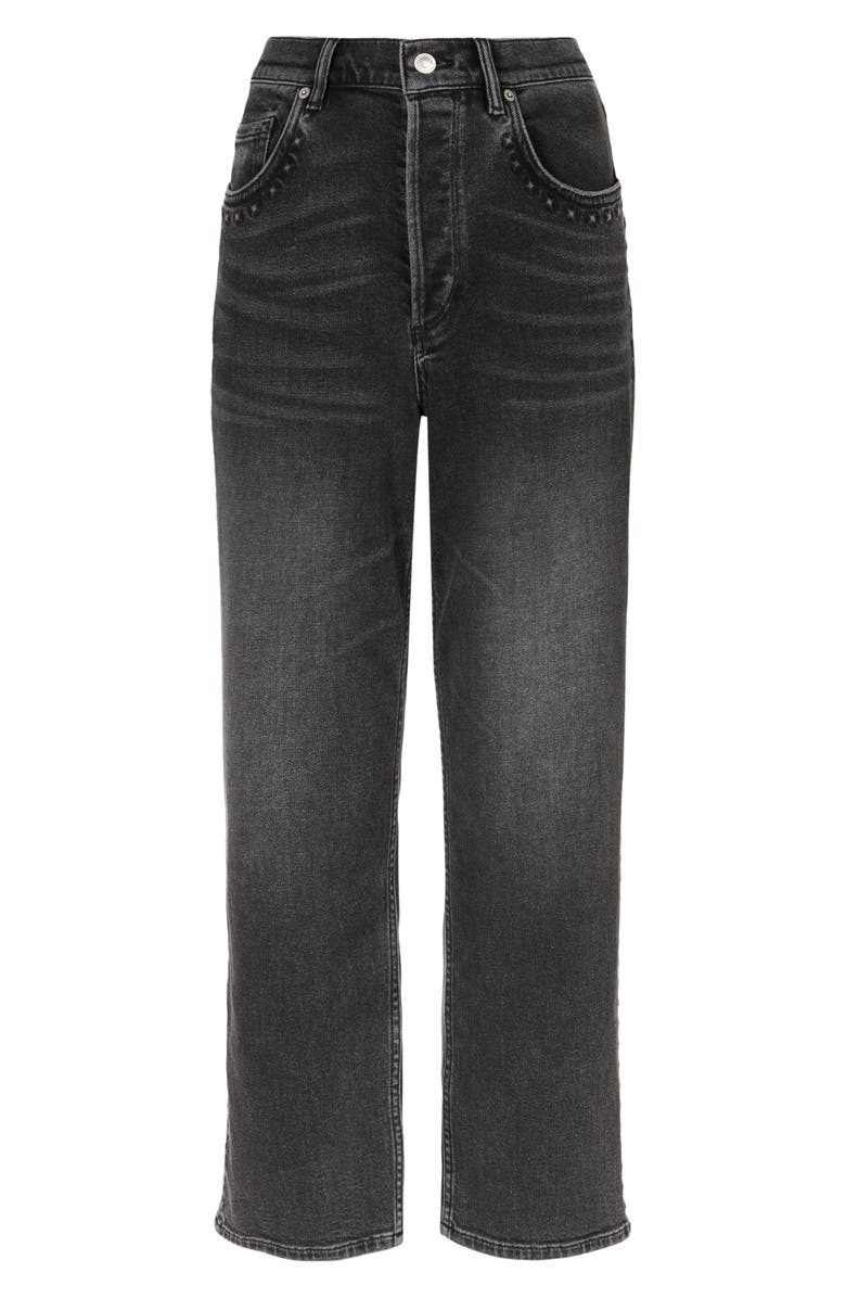 AllSaints April Studded Straight Leg Jeans, Alternate, color, 