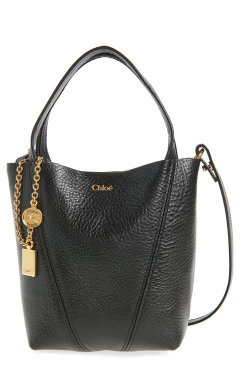 Small Spin Leather Crossbody Tote