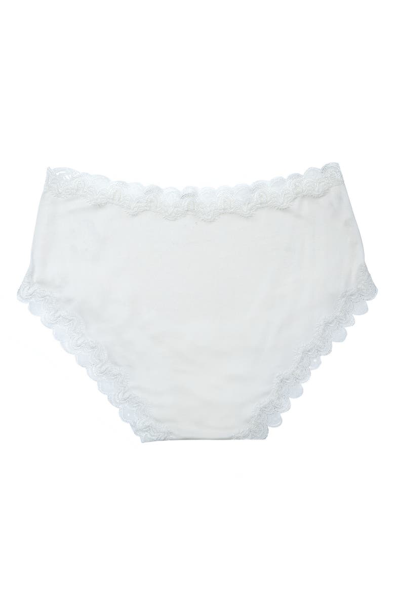 Uwila Warrior Soft Silk Lace Trim Silk Briefs, Alternate, color, Winter White