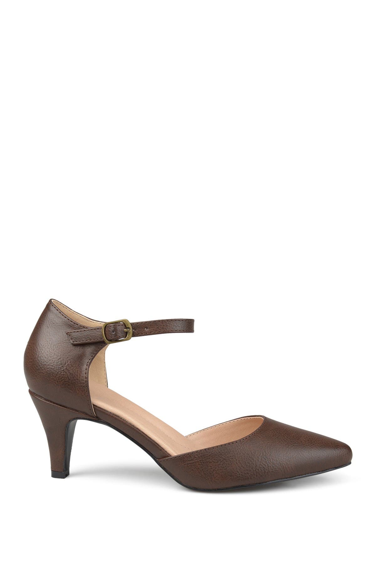 Bettie Ankle Strap Pump - Wide Width Available, Alternate, color, BROWN
