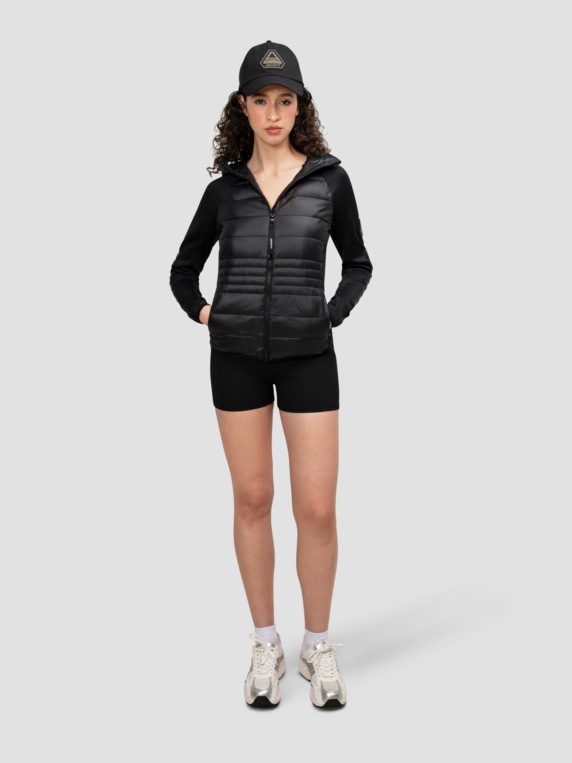 Jack1t Calypso Hybrid Hooded Jacket In Black