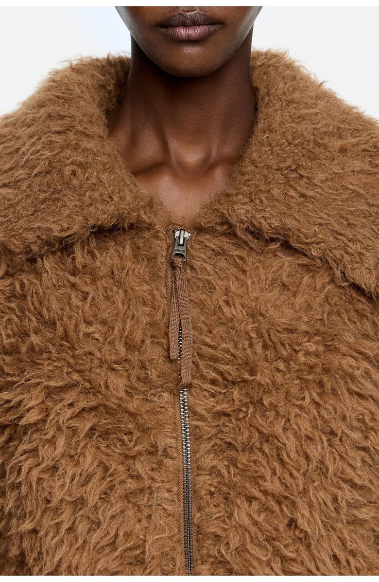 Bimba y Lola Alpaca Fur Cardigan, Alternate, color, Toffee