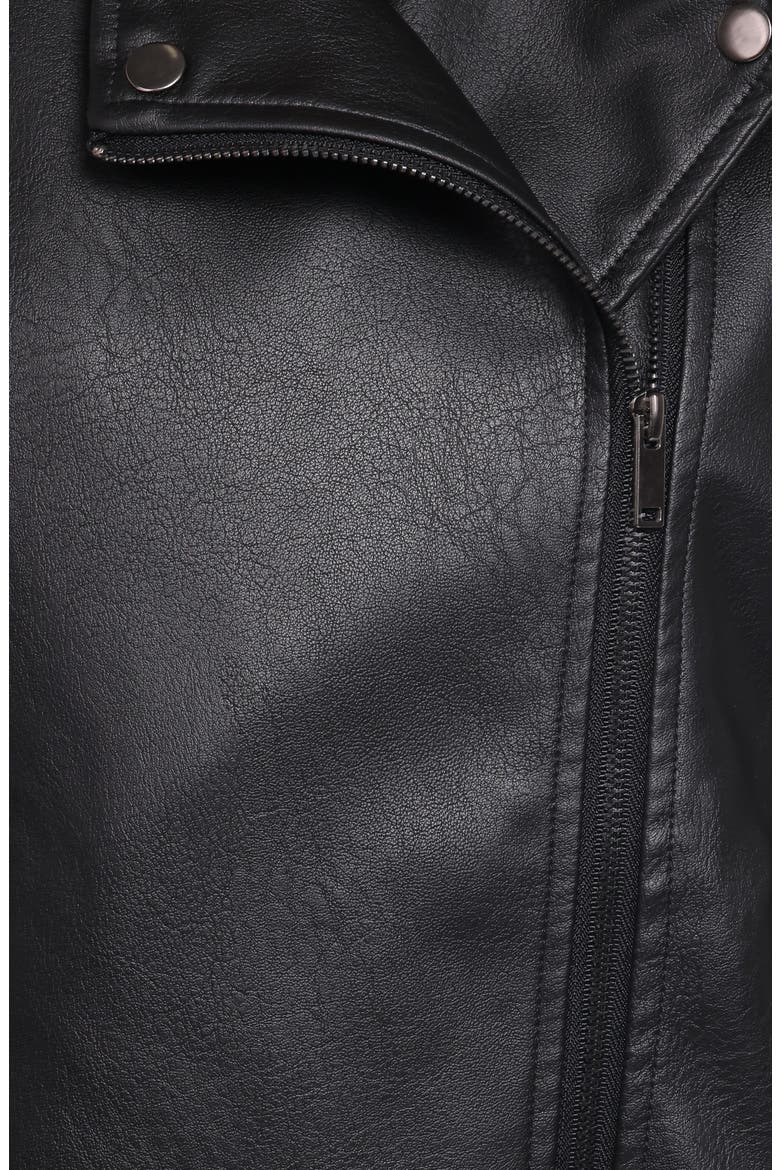 Parsons Oversize Faux Leather Jacket, Alternate, color, BLACK
