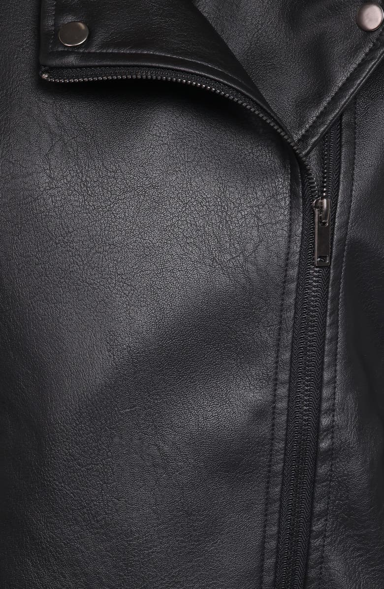 Petal & Pup Parsons Oversize Faux Leather Jacket, Alternate, color, Black