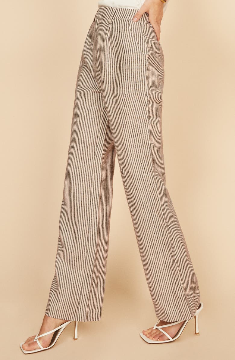 Reformation Cello Wide Leg Linen Pants, Alternate, color,