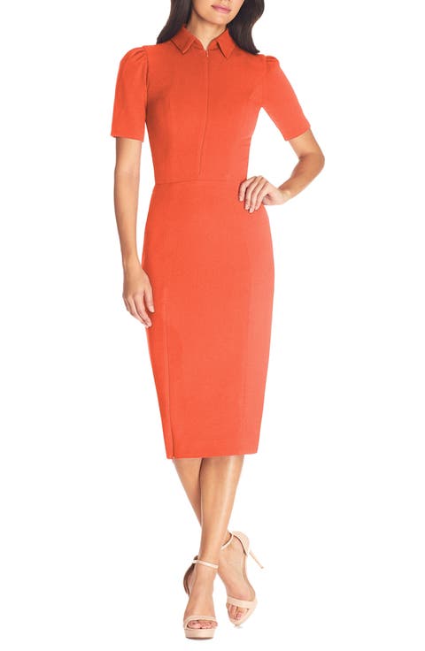 Gloria Front Zip Sheath Dress