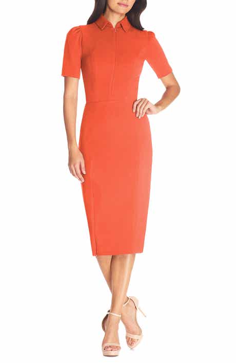 Dress the Population Gloria Front Zip Sheath Dress