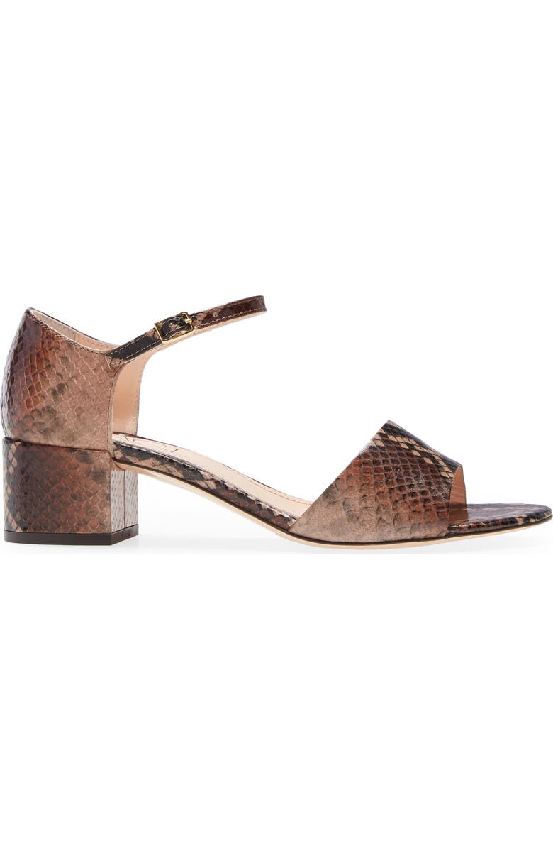 AGL Snake Embossed Block Heel Sandal, Alternate, color,