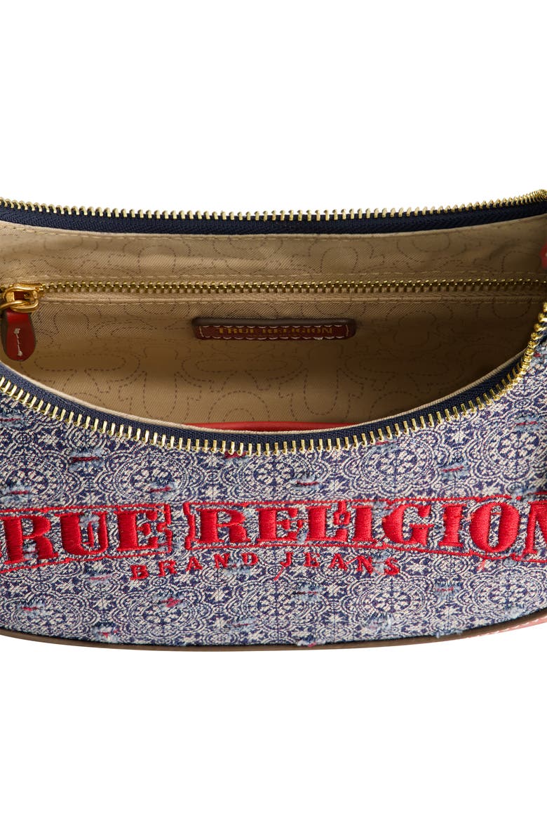 True Religion Logo Small Hobo Bag, Alternate, color, Red
