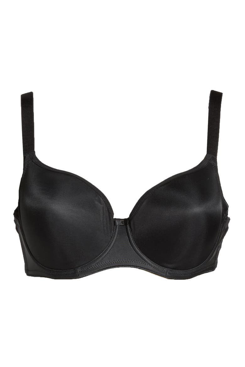 Seamless Underwire Balconette Bra, Alternate, color, BLACK