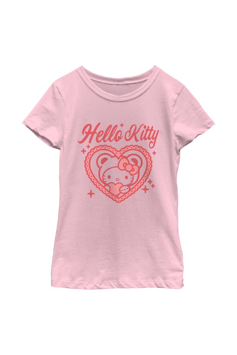 Girls Hello Kitty Cute Hello Kitty Heart T Shirt, Main, color, Light Pink
