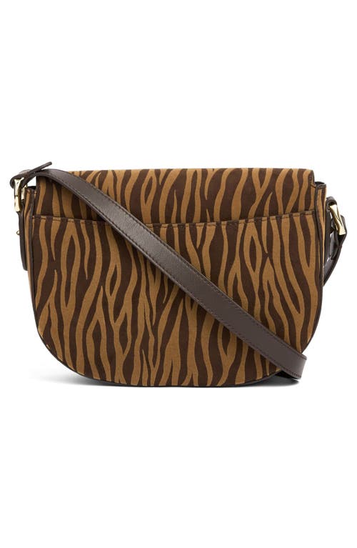 Lk Bennett Jodie Oloid Zebra Print Crossbody Bag In Black