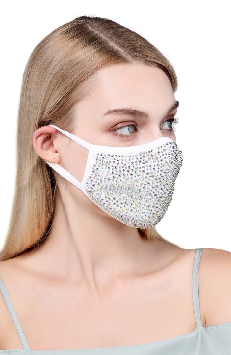 NATALIE MILLS Destiny Crystal Adult Cotton Face Mask, Alternate, color, 